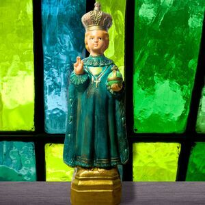 Vintage 1950s Hand-Painted Infant of Prague Blow Mold Night Light Lamp Nan-San